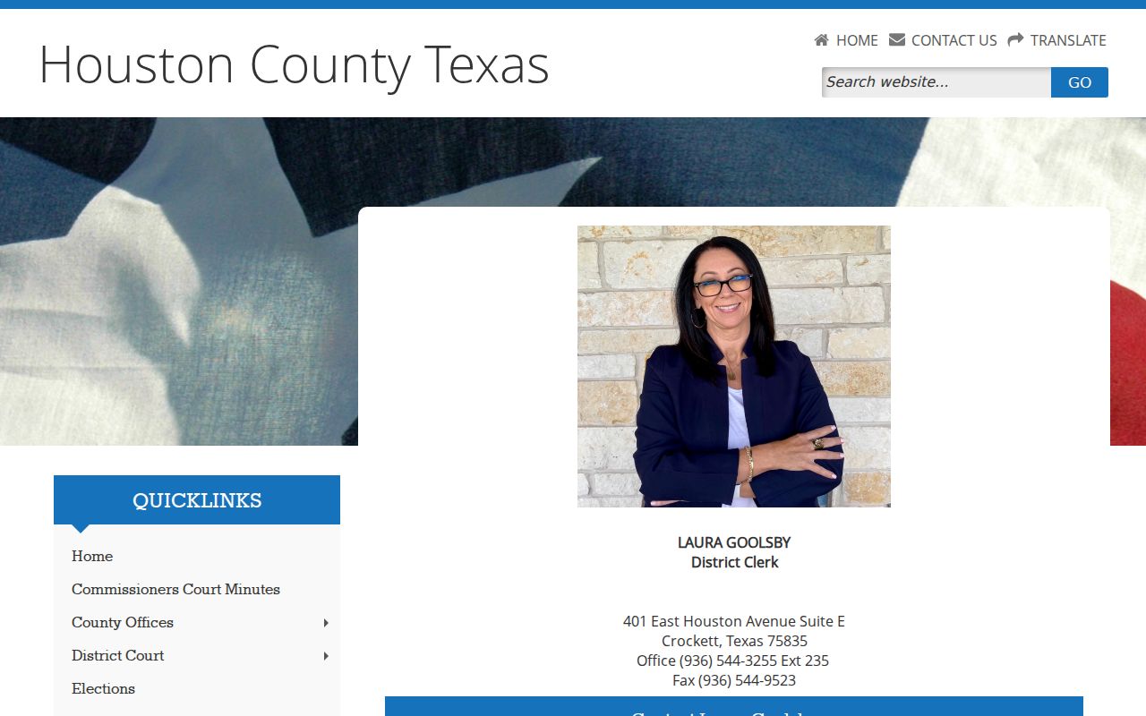 Houston County criminal court cases at the District Clerk records page